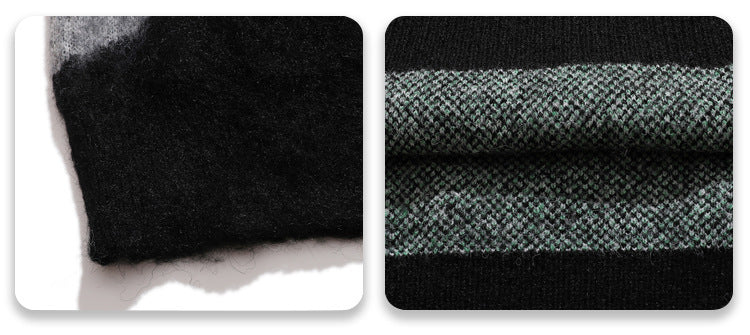 Color Contrast Pin Round Neck Jumper