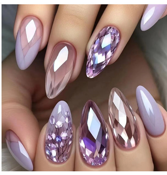 French Wear Nail Glossy Blue And Purple