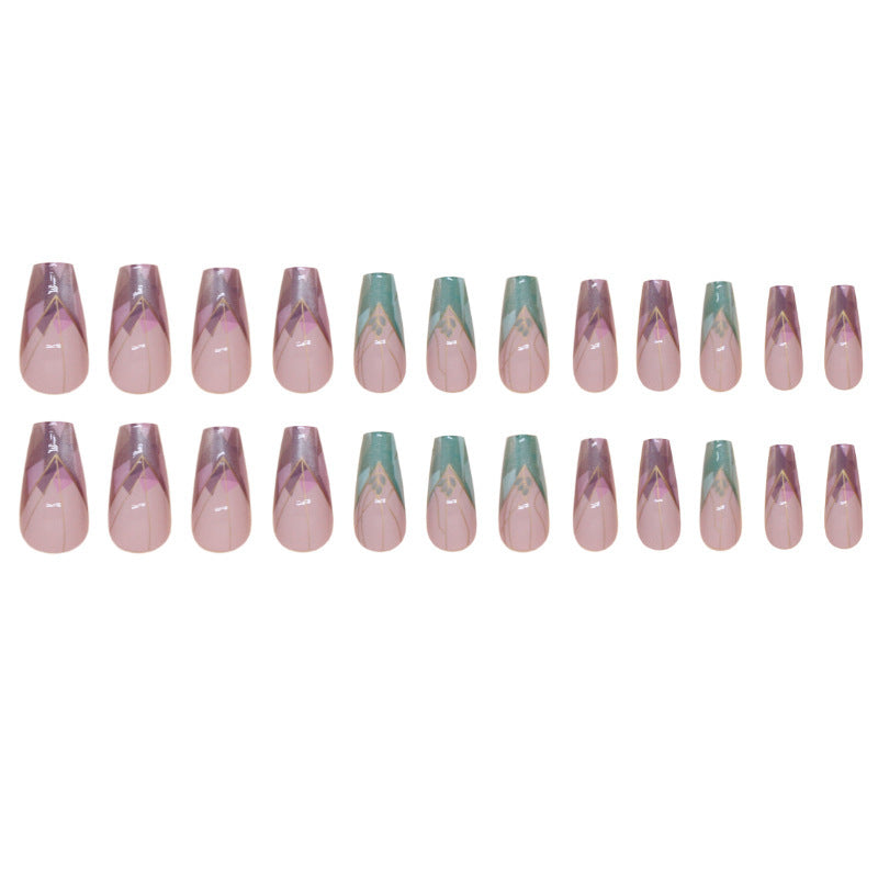 French Wear Nail Glossy Blue And Purple